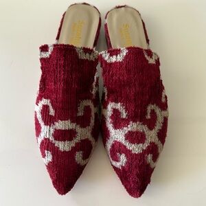 Suzaniart Velvet Mules Shoes 39/9